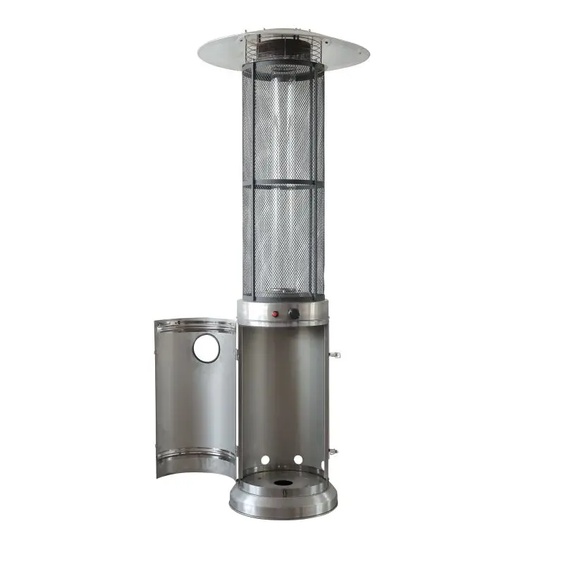 Modern Simplicity Manufacturer Stainless Steel Stand Circle Flame With Wheels  Stainless Modern Patio Heaters