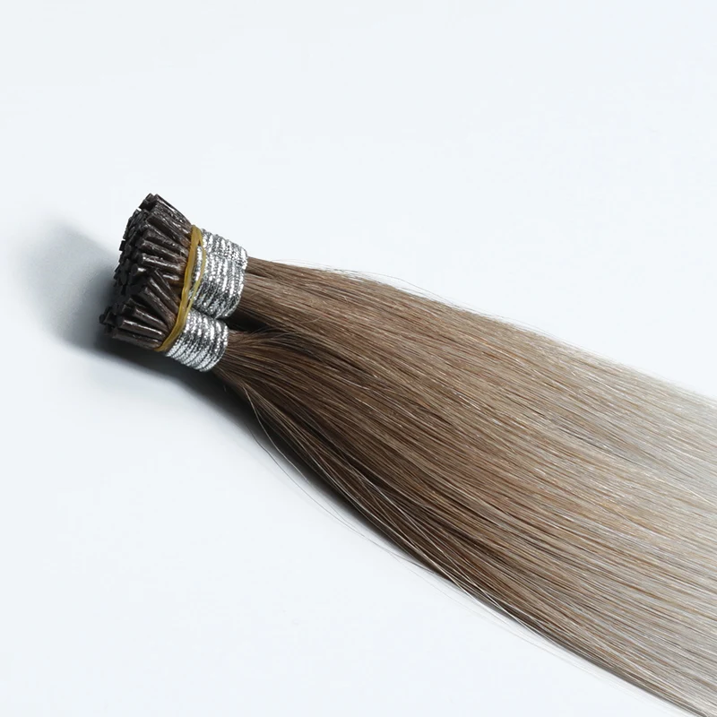 New Design Double Drawn Wholesale Ombre Color Extensions Indian I Tip Straight Hair