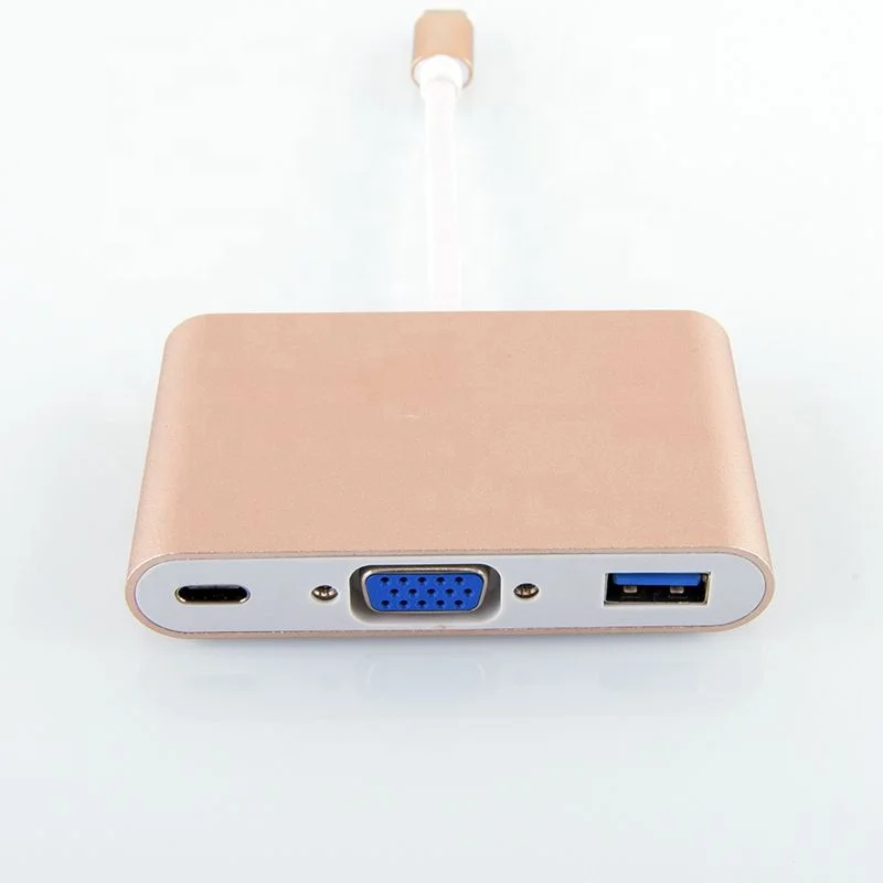 3-in-1 usb 2.0 usb 3 usb 3.0 hub Multiport Type-C to VGA Hub Converter