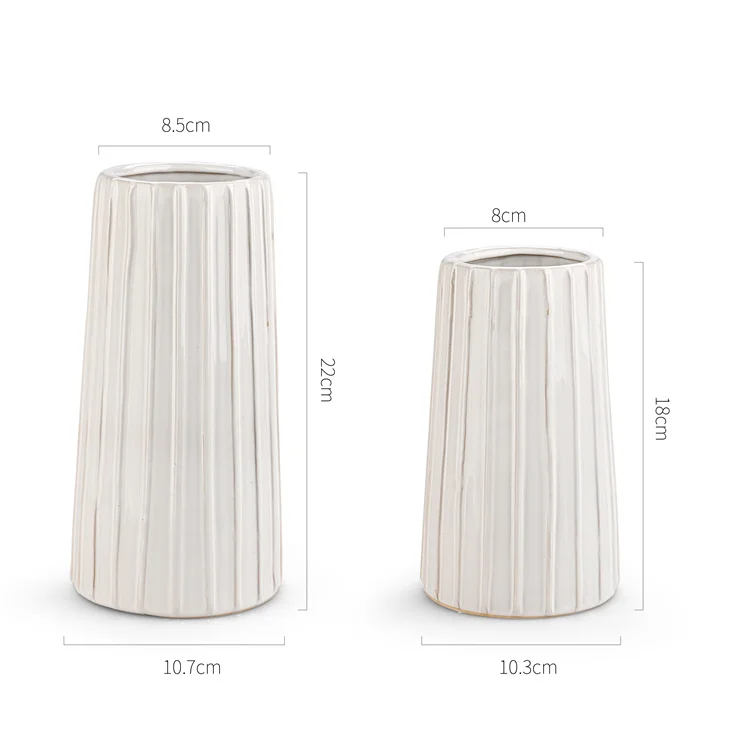 
2021 new fashion white color decorative Porcelain Ceramic Flower Vase 