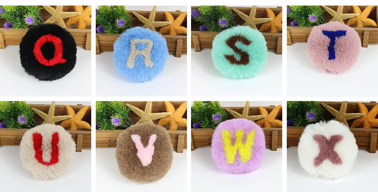  Puff Key Chain Red Silver Large Faux Fluffy Pompom Puff Ball Fur Ball Fur Ball Heart Pom Pom Key-chain