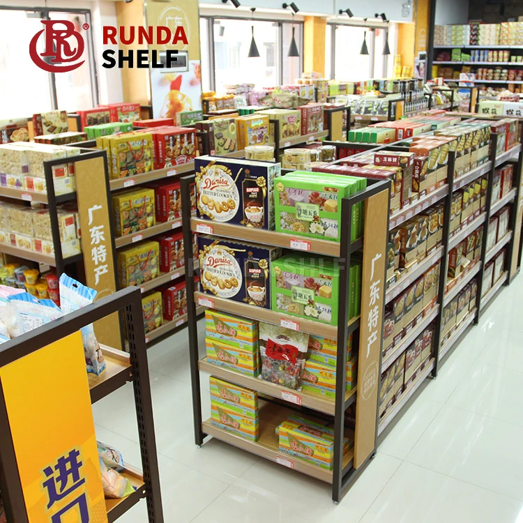 gondola shelving supermarket shelf 37# Wood supermarket shelves