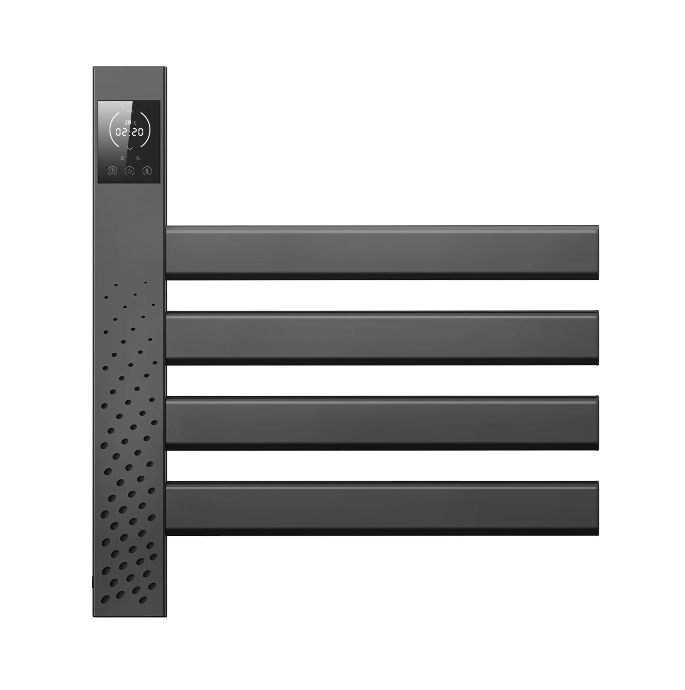 Customized Towel Warmer Electric 4 Bar Wall Mounting Carbon Fiber Upright Towel Warmer Towel Dryer Rack