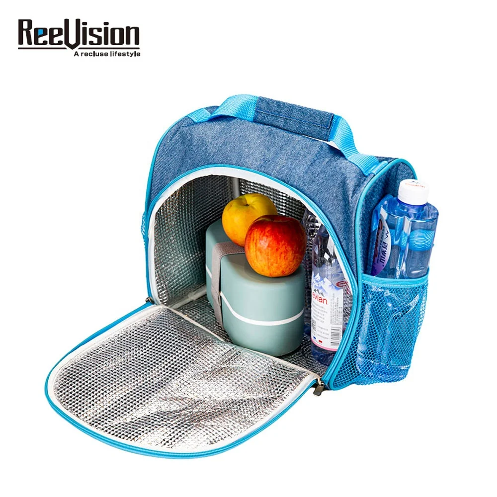 Denim fabrics insulated multicolor thermal bag food picnic camping Cooler Bag Lunch Bag