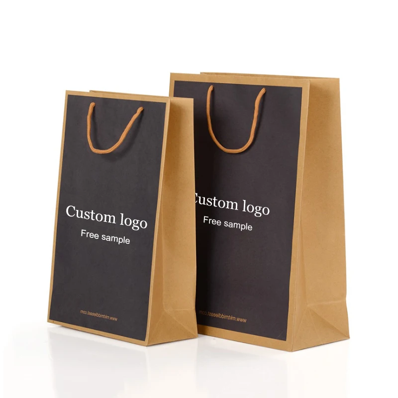 Wholesale recycled custom coffee socks takeaway restaurant flat wax lined brown sacs papier kraft paper bag with handle