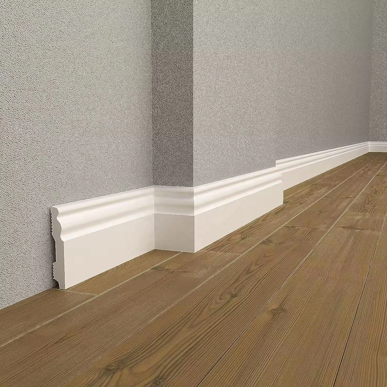 80*10mm PS Waterproof Ceiling Cornice LED Light Flooring Accessories Decorative Flooring Skirting Mouldings Floor Baseboards