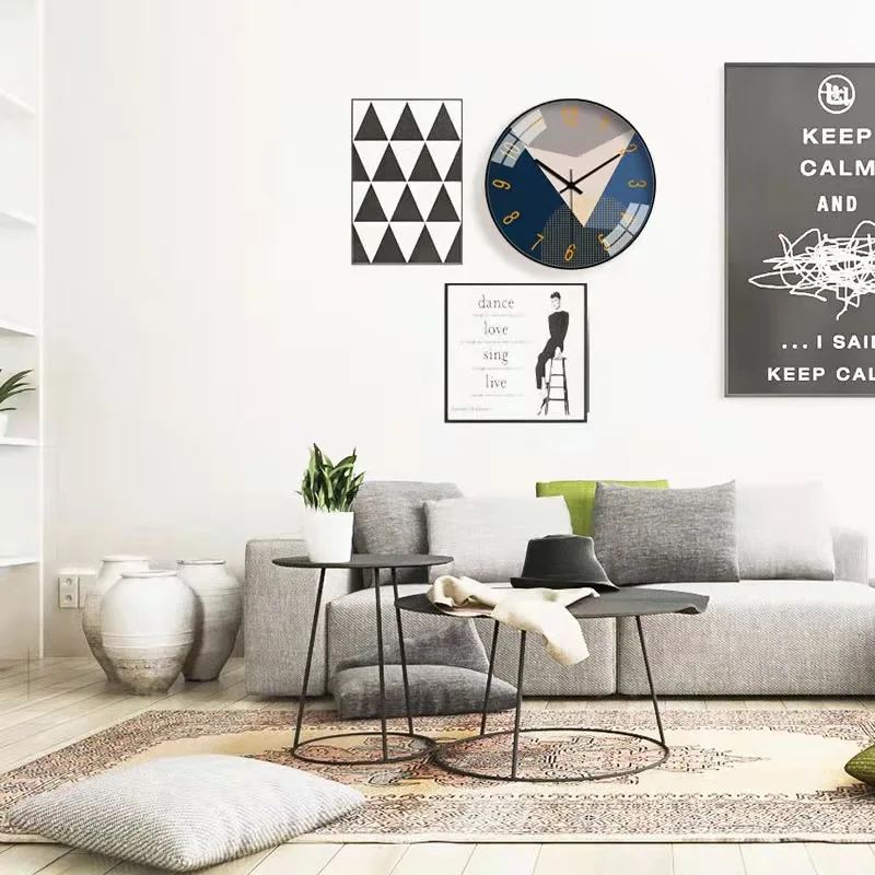 Wall clock machine [10 inches 25CM] wall clock living room modern color insert simple household quartz creative mute clock
