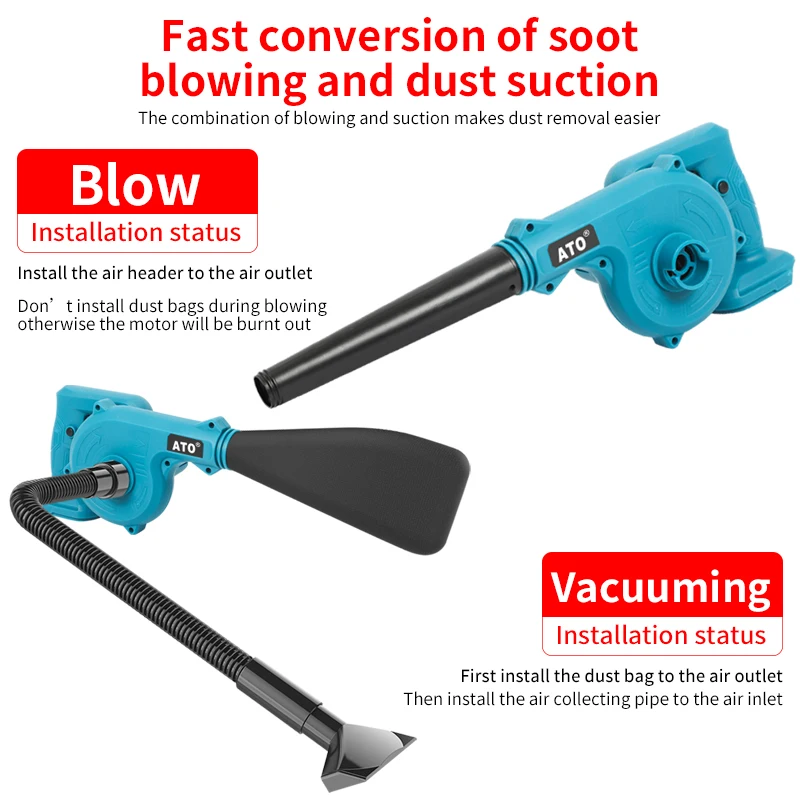 ATO A8101 hotsale power tools DIY cordless drill 21V GS jetfan electric air blower mini turbo fan cordless