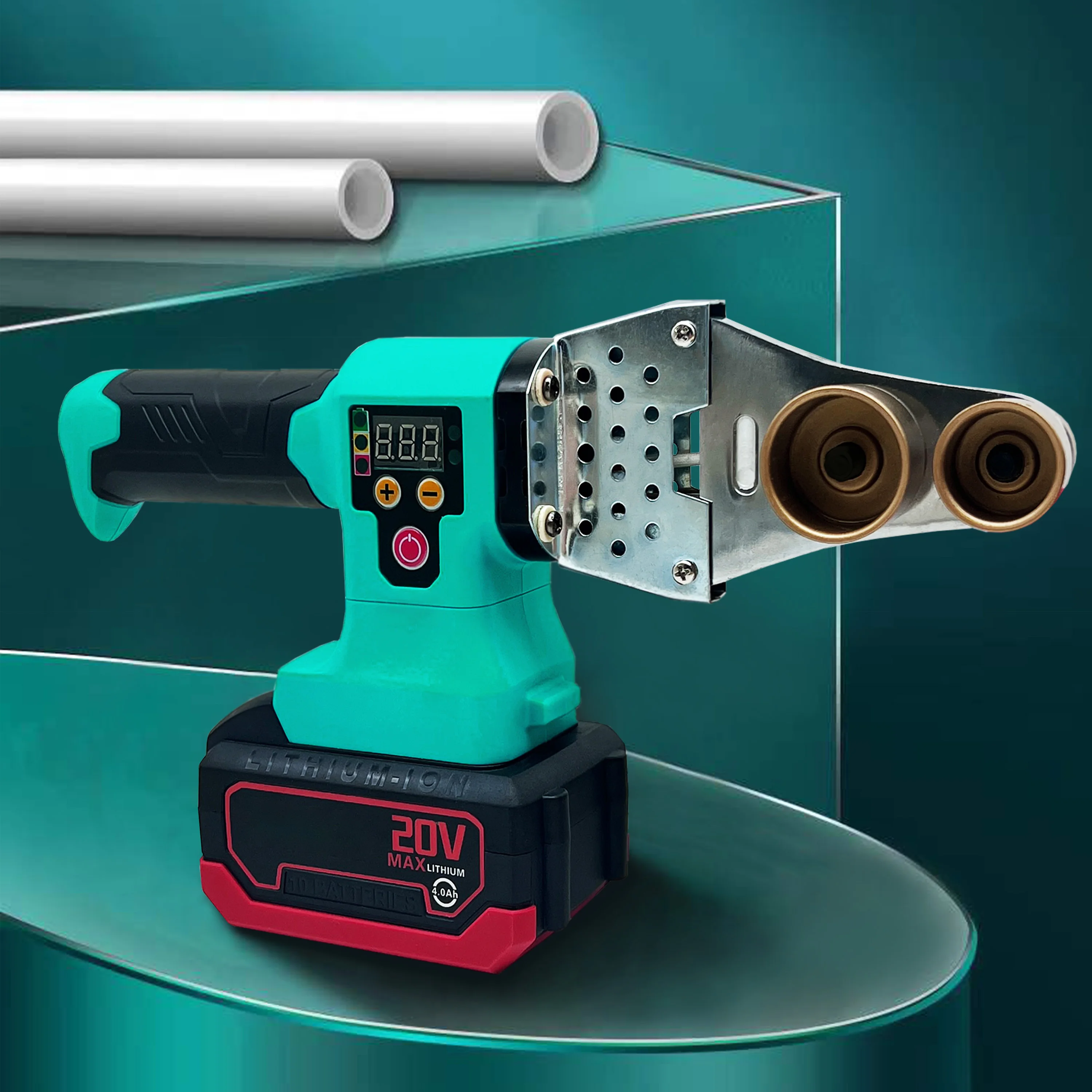 Portable Rechargeable Battery Cordless Electronic Thermostatic Pipe Heating Fuser Plastic PPR Welding Hot Melt Machine