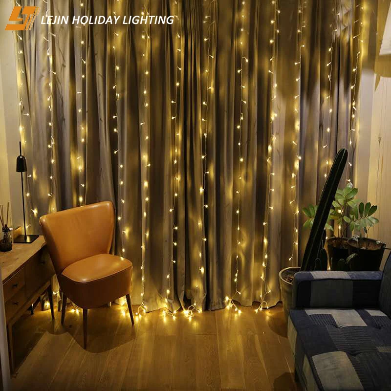 LED safety  fairy color changing window curtain wall string lights for holiday party decoration