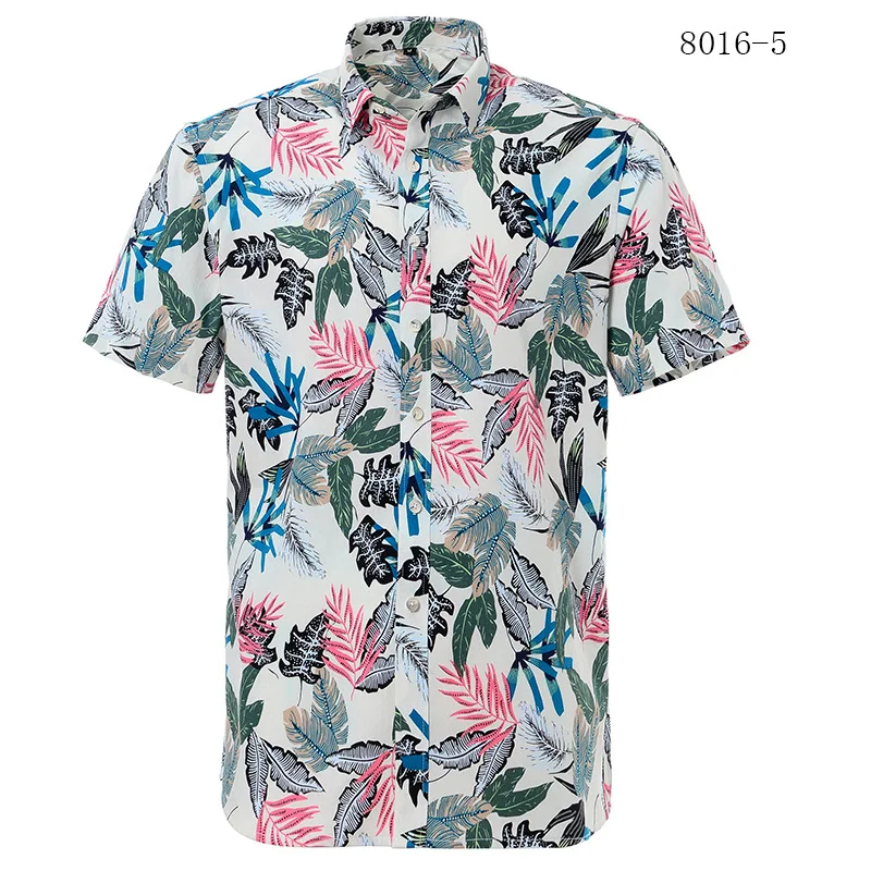 OEM Design Sublimation Print Summer Beach Short Sleeve Hawaiian Shirt Custom Digital Printing Men Shirts For Mens