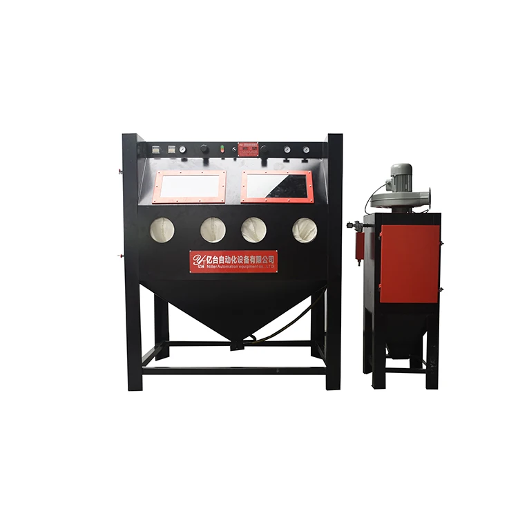 Double Stations Turntable Sand Blasting Machine Water Dustless Sandblaster Price