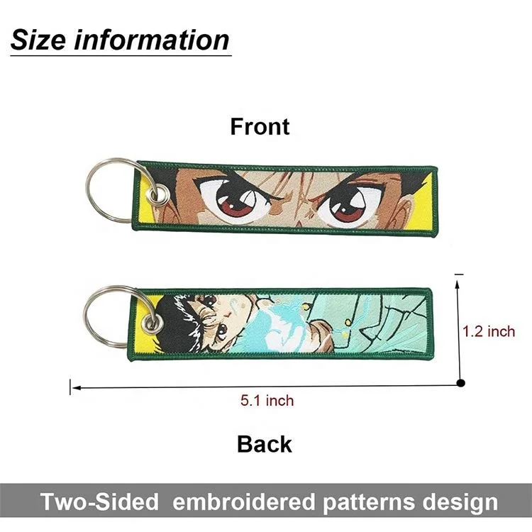 Custom Logo Embroidery KeyChain Woven Keychain Motorcycle Car Key Tags Flag Fabric Brand Name Logo Keychains With Good Sewing