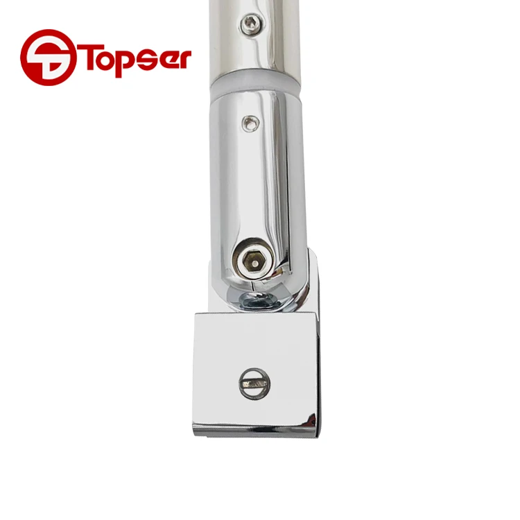 stainless steel adjustable support bar for shower screen ,from ceiling to glass screen support bar