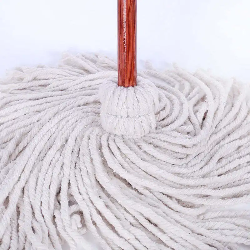 Hot selling wholesale euro clean home offer wooden cotton mop suppliers small wet screw on mop