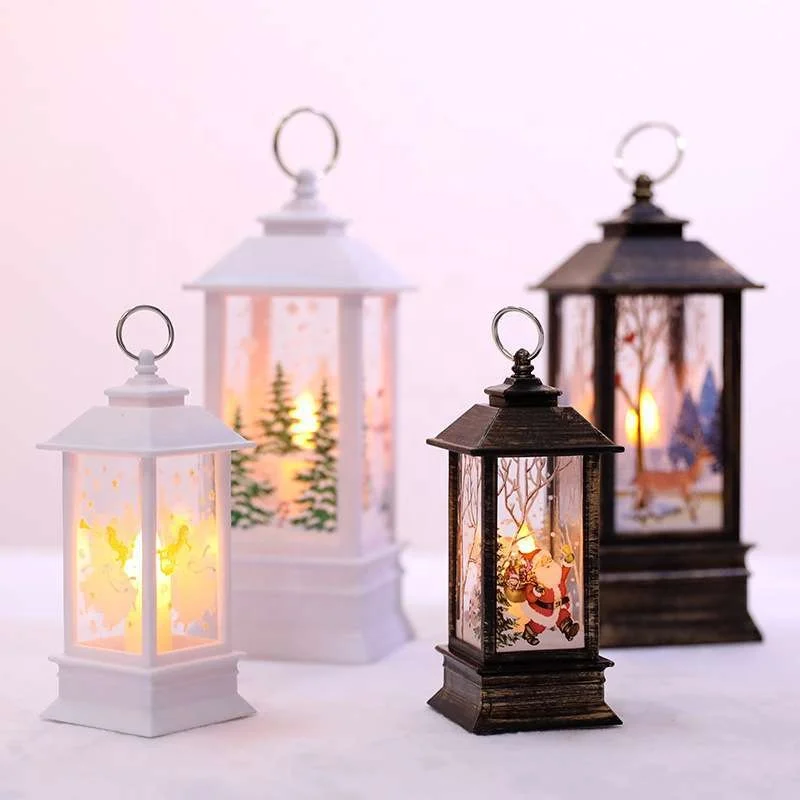Vintage Led Lantern Lights Holiday Navidad Ornaments Christmas Decoration Supplies products Home Decor Christmas Decoration