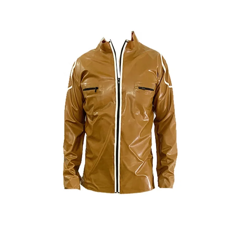 New Latex Tops  Rubber Shirt Zipper design to fit your body Customized OEM ODM Best Price long sleeves Factor