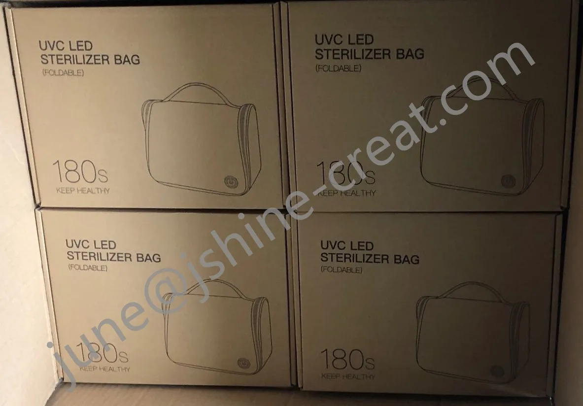 Sterilization Bag Foldable Portable 360 degree LED UV Sterilizer Bag UVC Sterilizer box Toiletry bag travel use