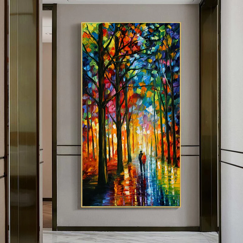 Date In The Park Oil Painting Print on Canvas Posters Abstract Wall Art Pictures for Living Room Home Decor