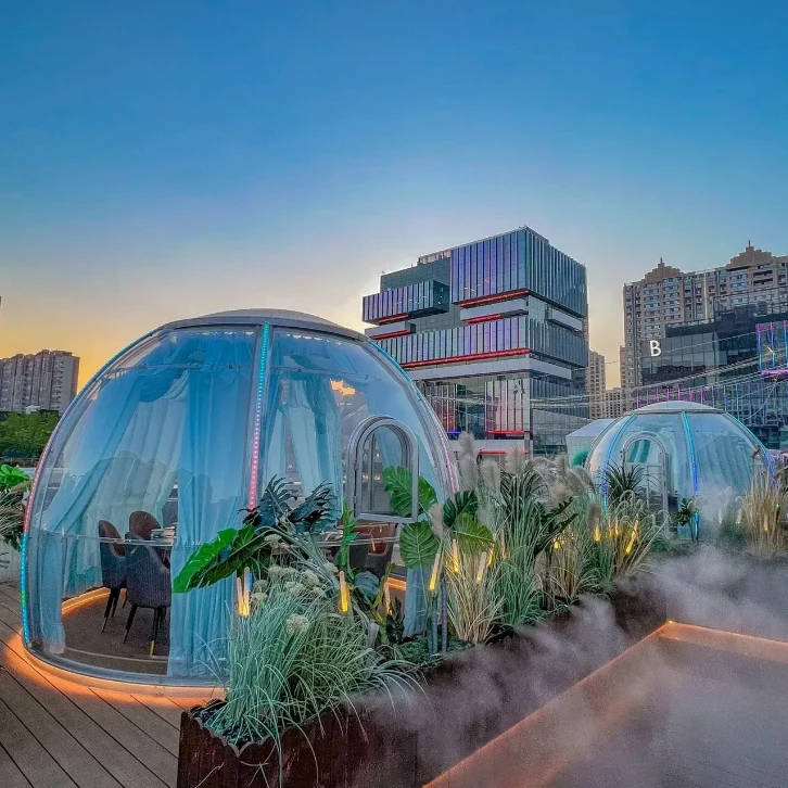 Full House Outdoor Polycarbonate Glass Garden Geodesic Extra Large Dome Prefab Dome House