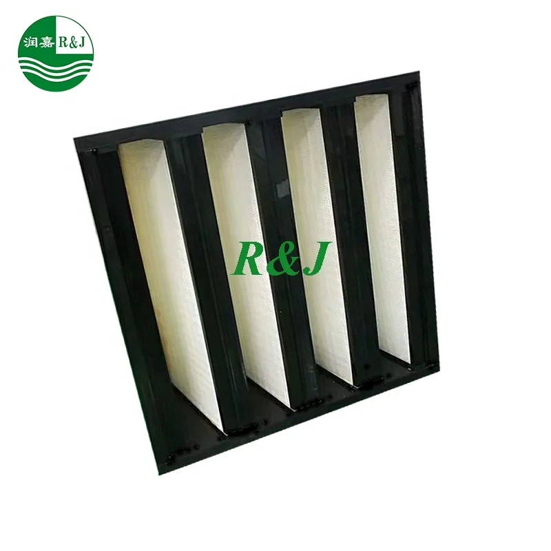 Medium V bank box filter for air handling unit AHU whole house air purifier