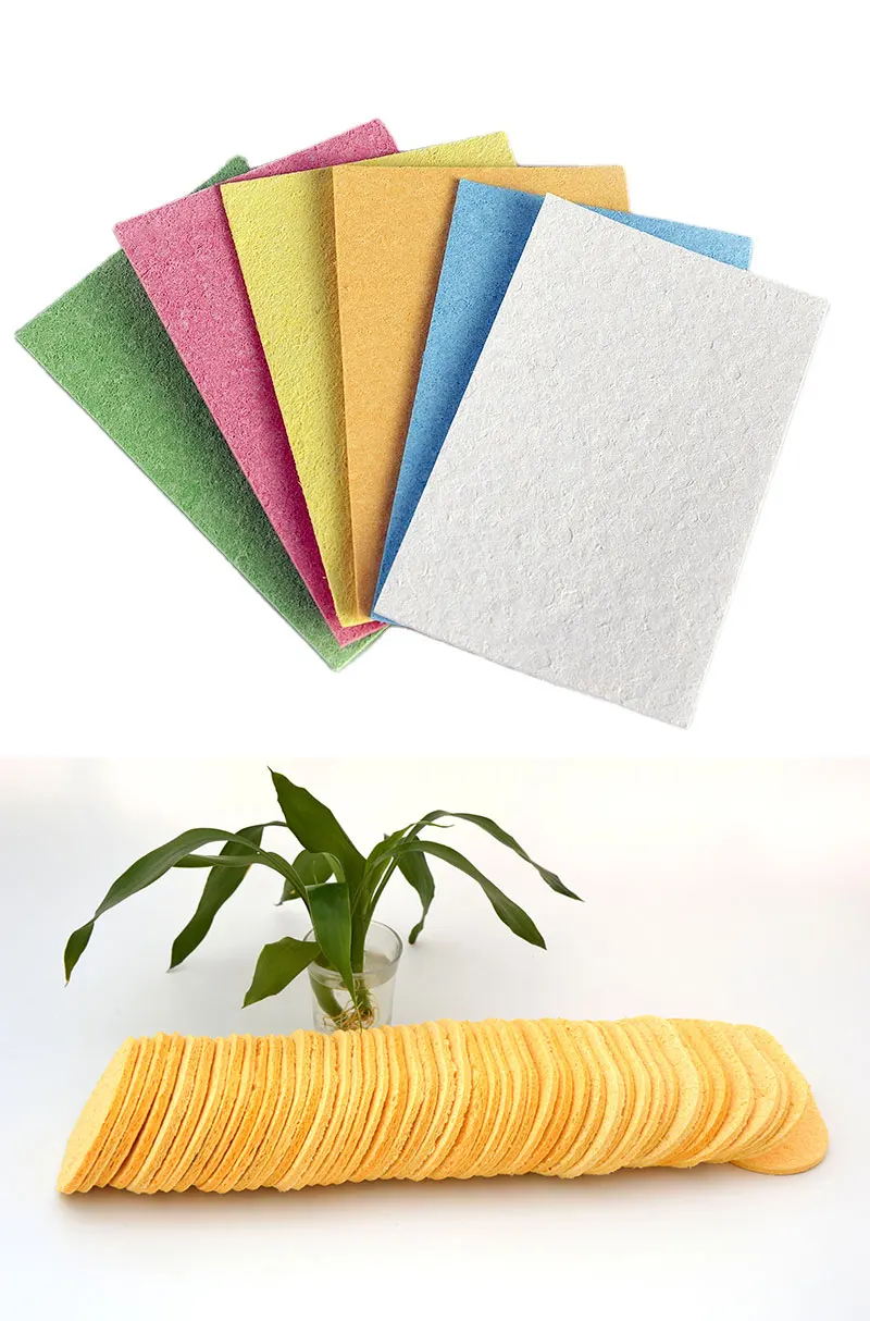 Compressed Natural Cellulose Kitchen Cleaning Sponges Dish Wash Brush Scouring Pad