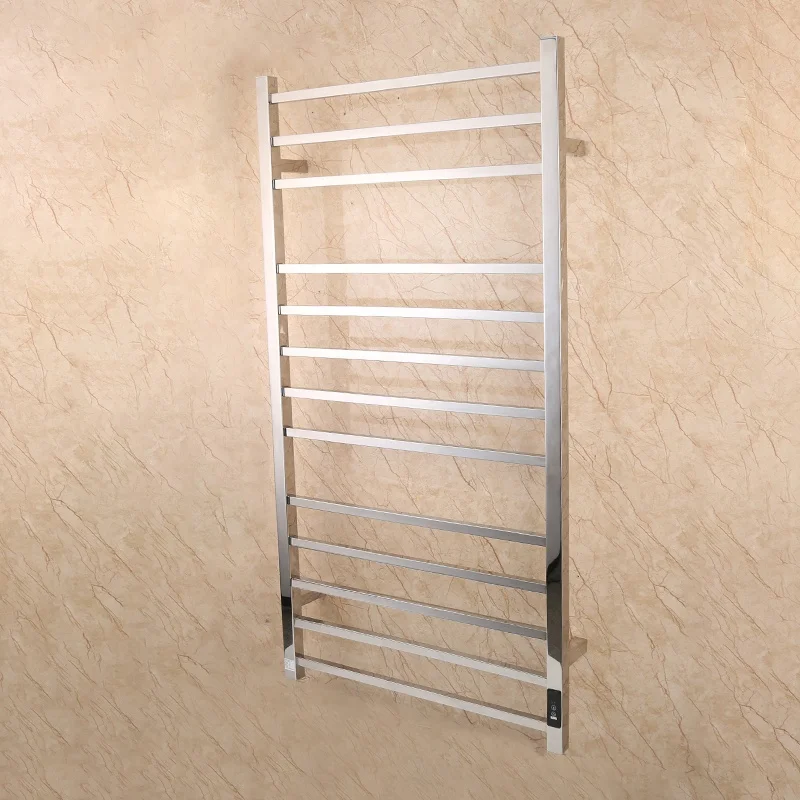 HUAHANG Towel Warmer, Heated Towel Rack with 13 Square Tube Bars Wall-Mounted Hardwired/Plug-in Towel Heaters With Timer