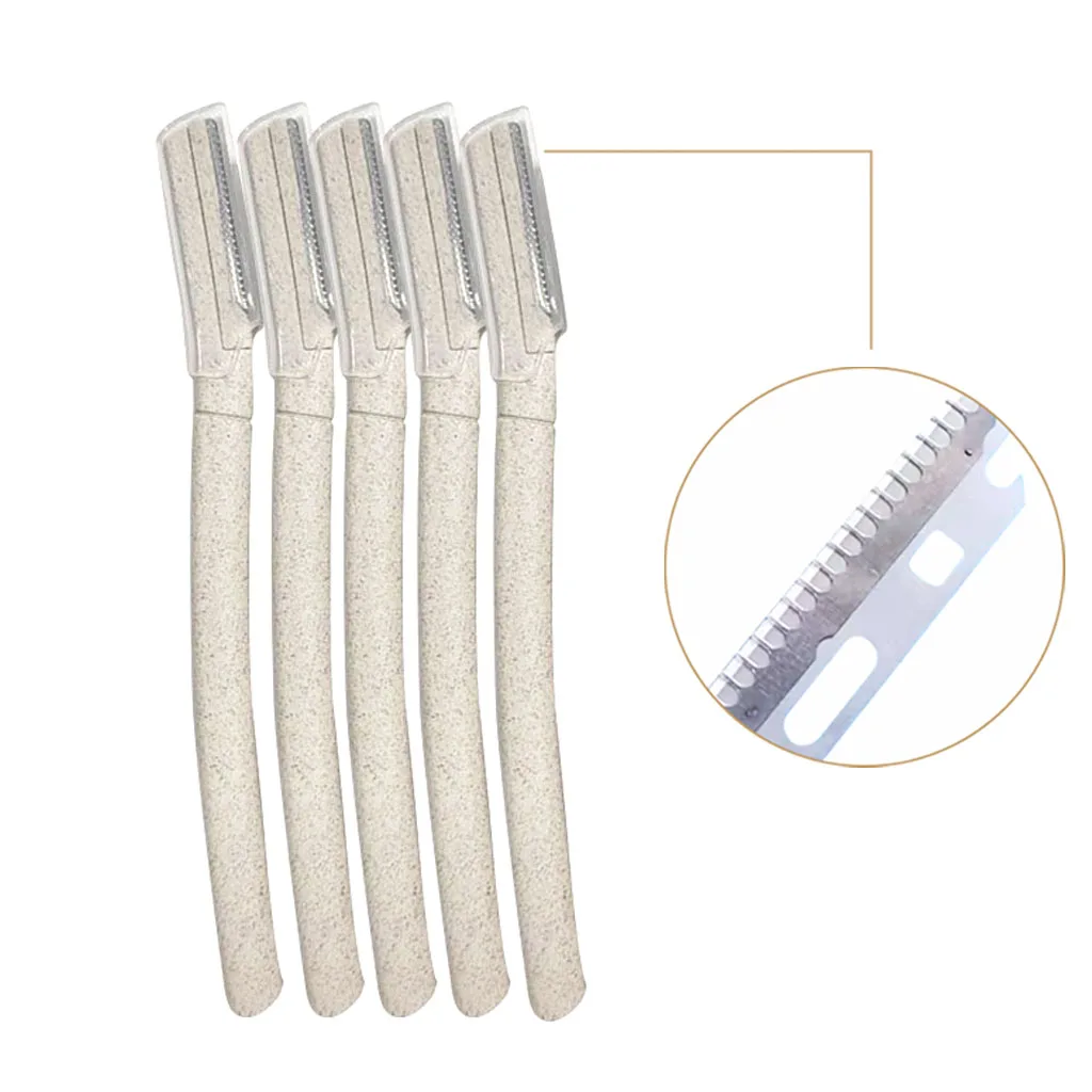 Private Label Eco Friendly Biodegradable Wheat Straw Eyebrow Razor Facial Razor Eyebrow Razors Trimmer