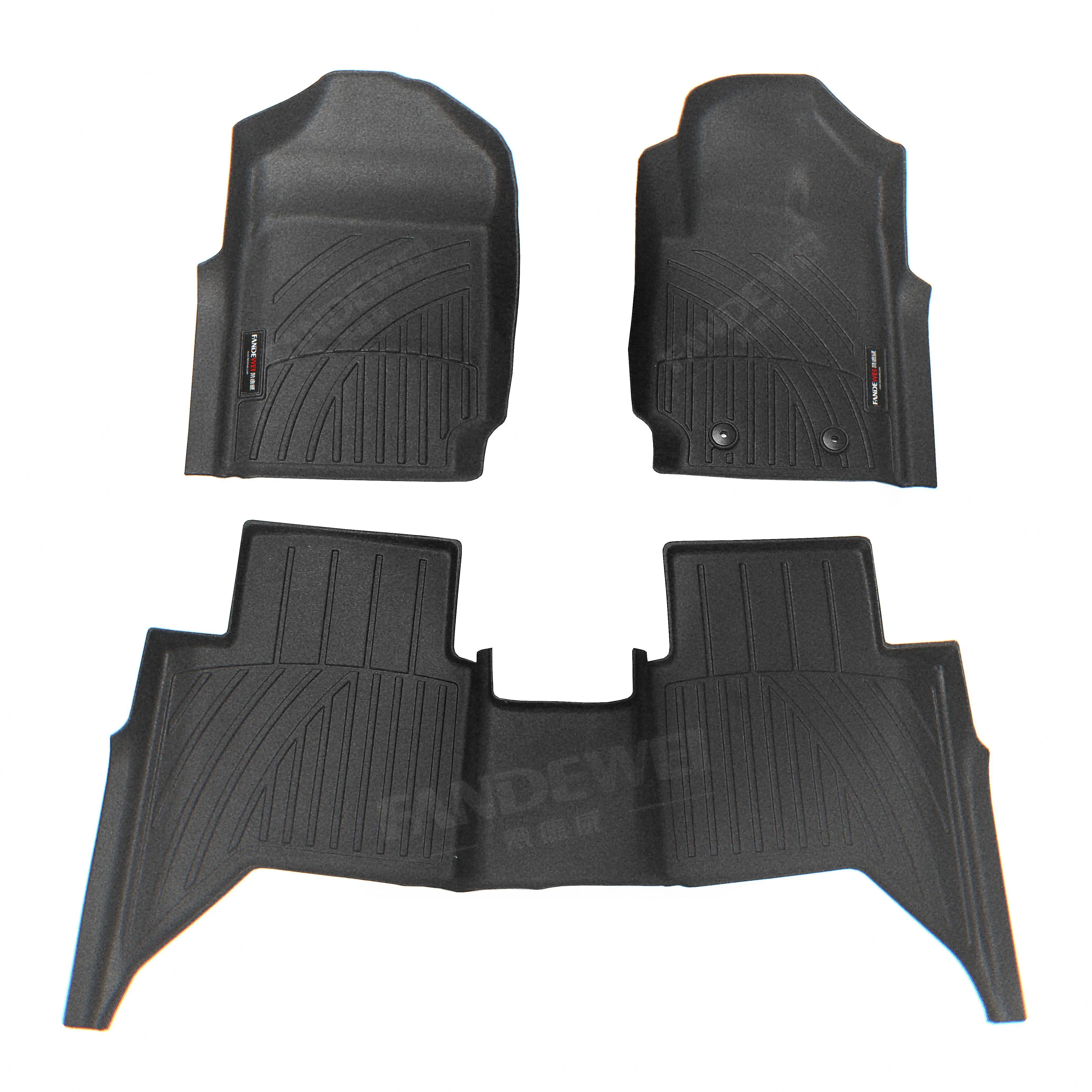 3D custom TPV Rubber RHD car accessories car floor liners mats for Ford ranger 2010-2020