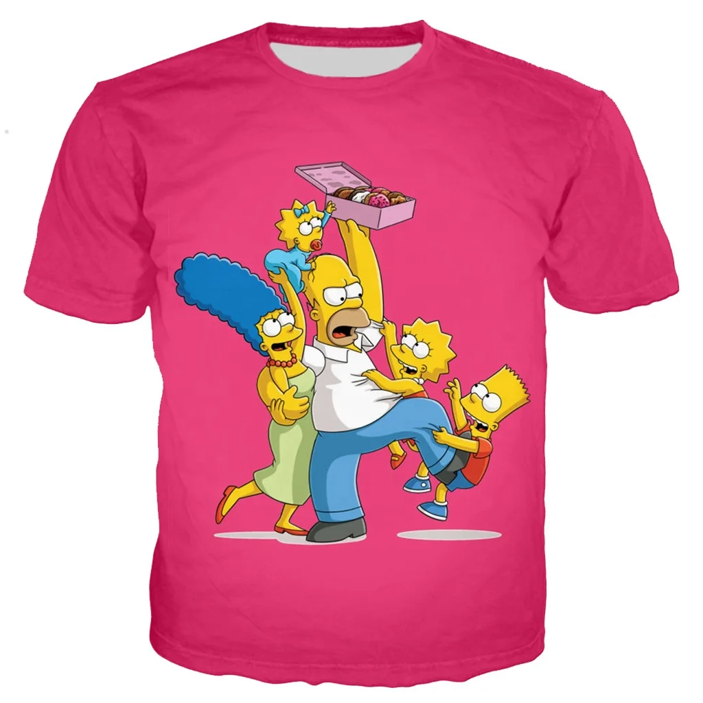 
hot sale hip hop t shirt men the simpsons 3D digital print anime sublimation t-shirt with fair price 