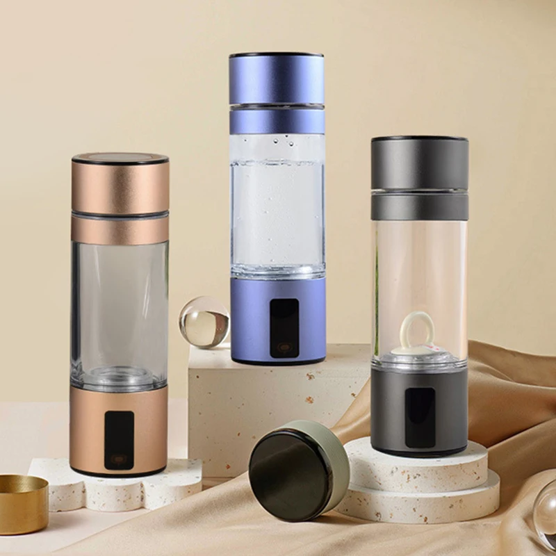 Portable Hydrogen Water Generator with SPE and Pem Technology Rechargeable Portable Glass Hydrogen Water Generator Bottle