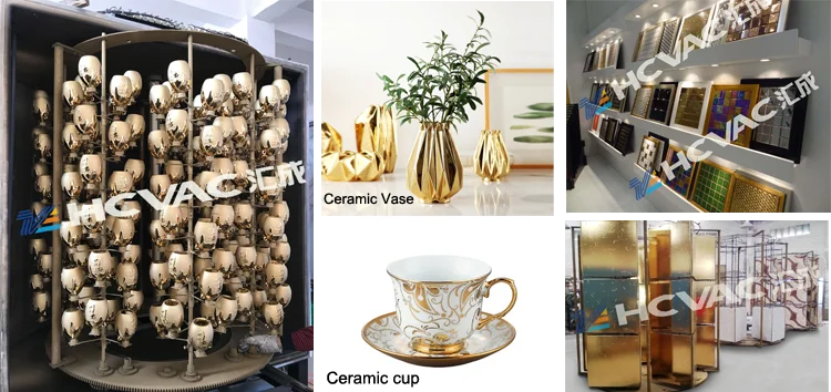 Ceramic gold and silver color metalizing machine/ Ceramic metal coating vacuum metallizing machine