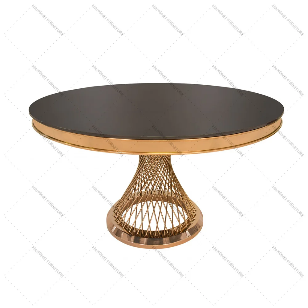 Factory direct stainless steel dining table high-end hotel restaurant round banquet table