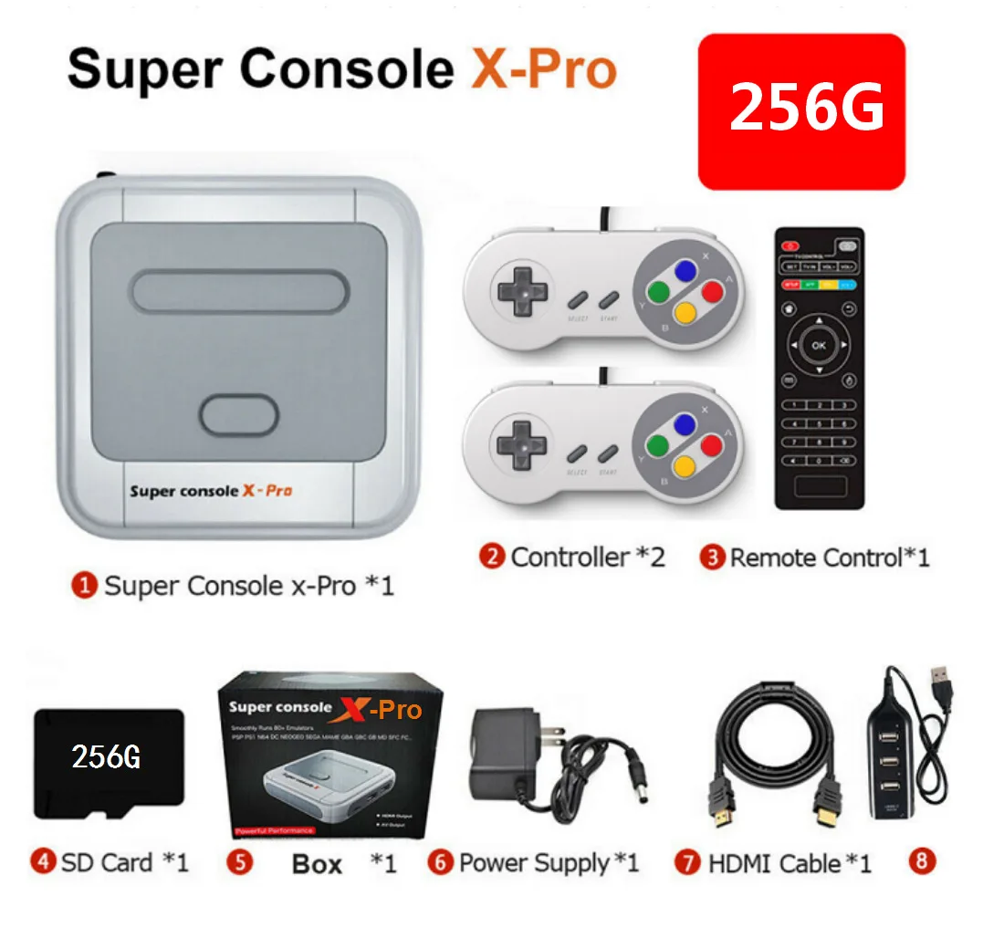 Best WiFi Consoles 30000 Games Downloads Kid 4K HD TV Retro Consoles Super Console X Pro Video Game Console For PSP/N64/DC/PS