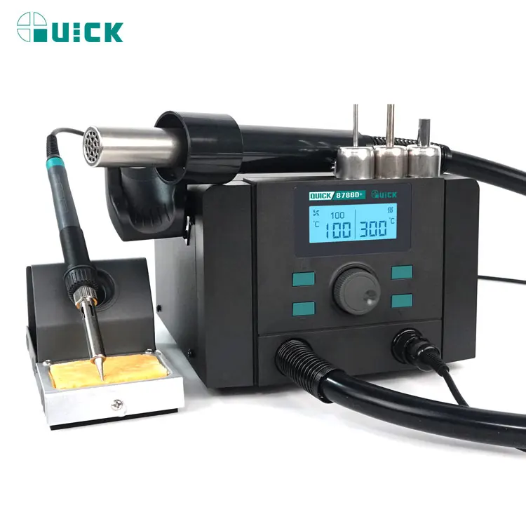 Паяльная станция QUICK 8786D + 2 в 1 паяльная для ремонта горячим воздухом оригинал