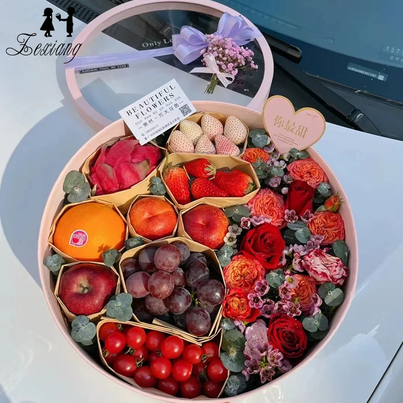 Hot Sale Clear Heart Shaped Flower Box for Fruit Arrangements Luxury Florist Delivery Gift Jewelry