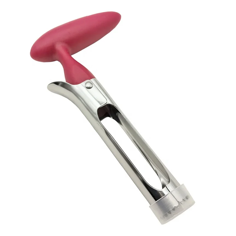 Kitchen Accessories Stainless Steel Apple Core Remover Red Spiral Handle Apple Corer Tool Apple Core Cutter Knife FruitCorer