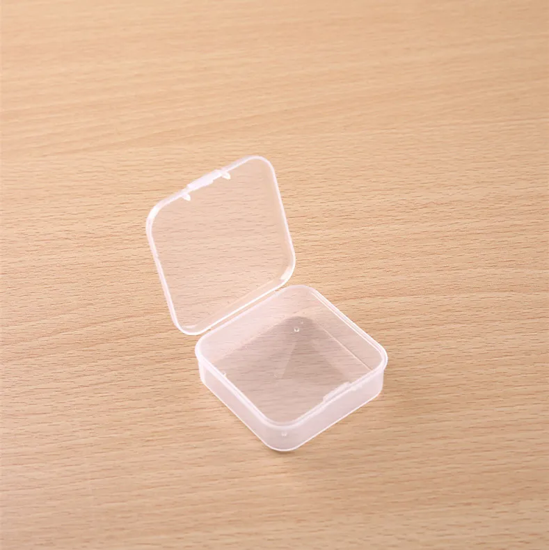Square High Transparent Plastic Storage Box Jewelry Beaded Spare Parts Fishing Gear Earplugs Storage Small Square Box