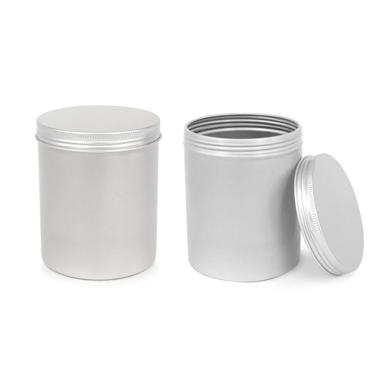 500g colorful printing aluminum tin round storage aluminum metal food tin jar canister