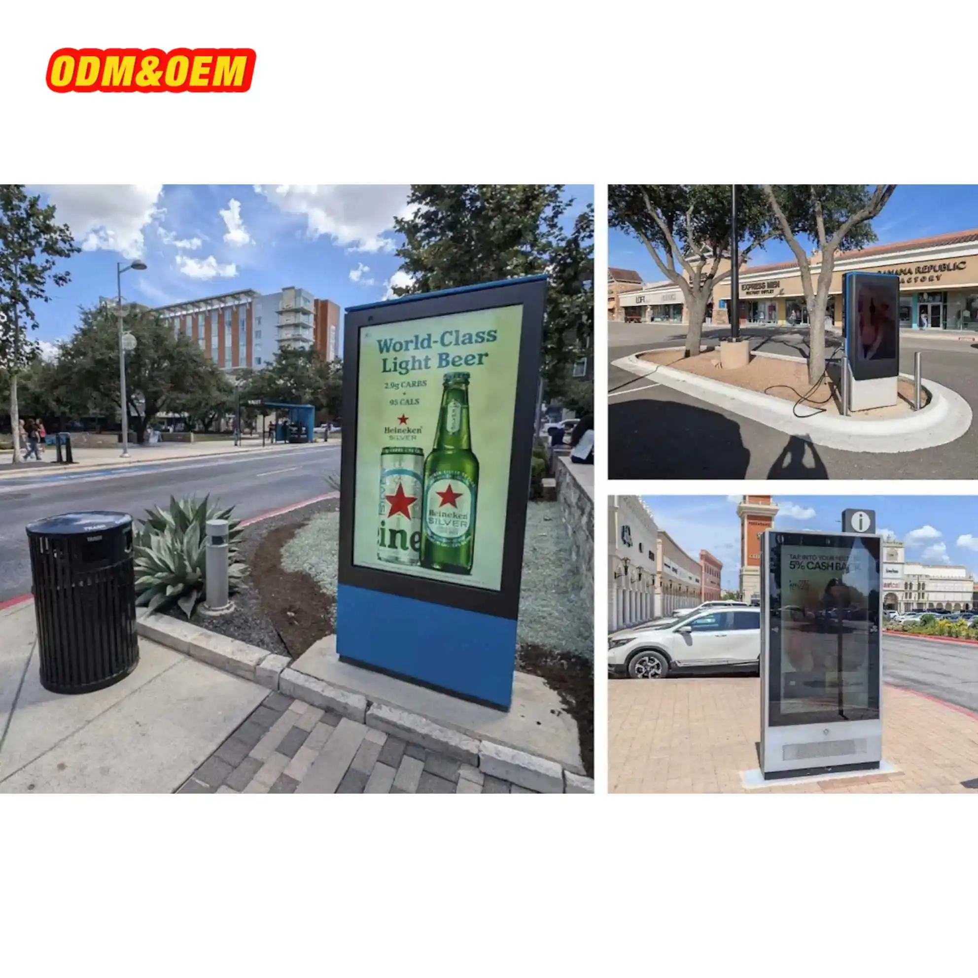 55inch vertical outdoor android lcd high resolution advertising screen digital signage interactive display