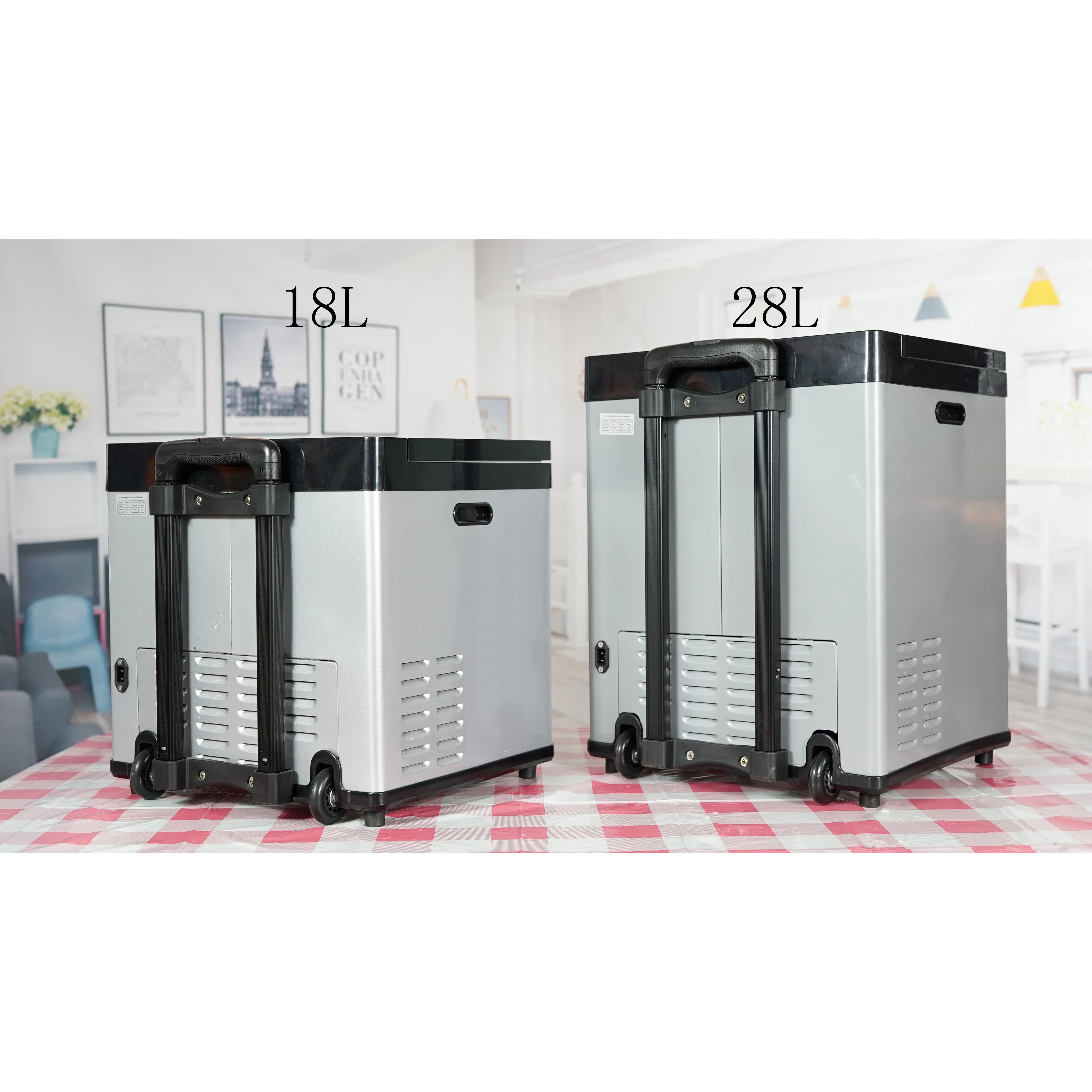 
12V DC car refrigerator with LCD touch screen and trolley handle(ZM-18D) 