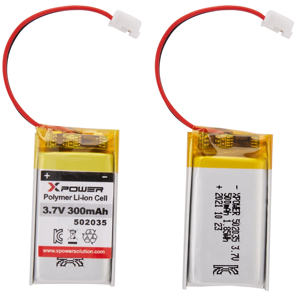 Xpower KC Certification 300mAh 502035 3.7V Rechargeable Lithium Ion Battery