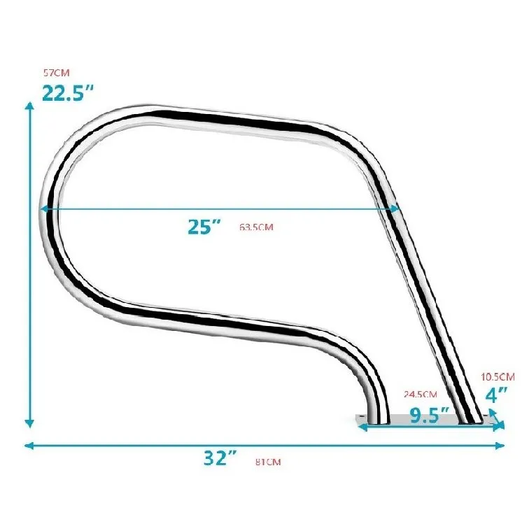 304 /316 Stainless Steel pool ladder armrest Swimming pool handrail for swimming pool equipment