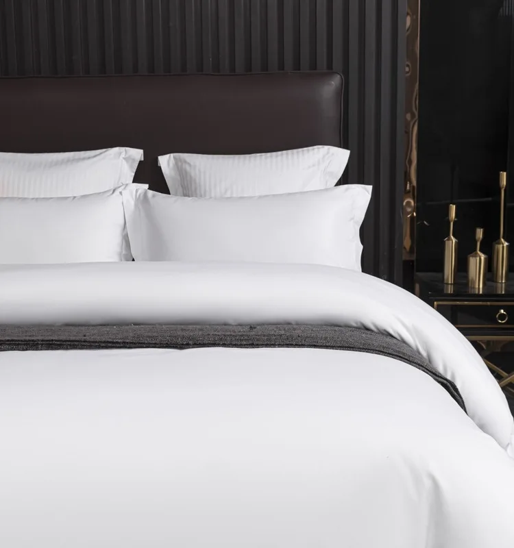 Luxury Hotel Linen Bedding Single Size 200TC 100% Cotton Bedsheet Hotel Bedding Sets