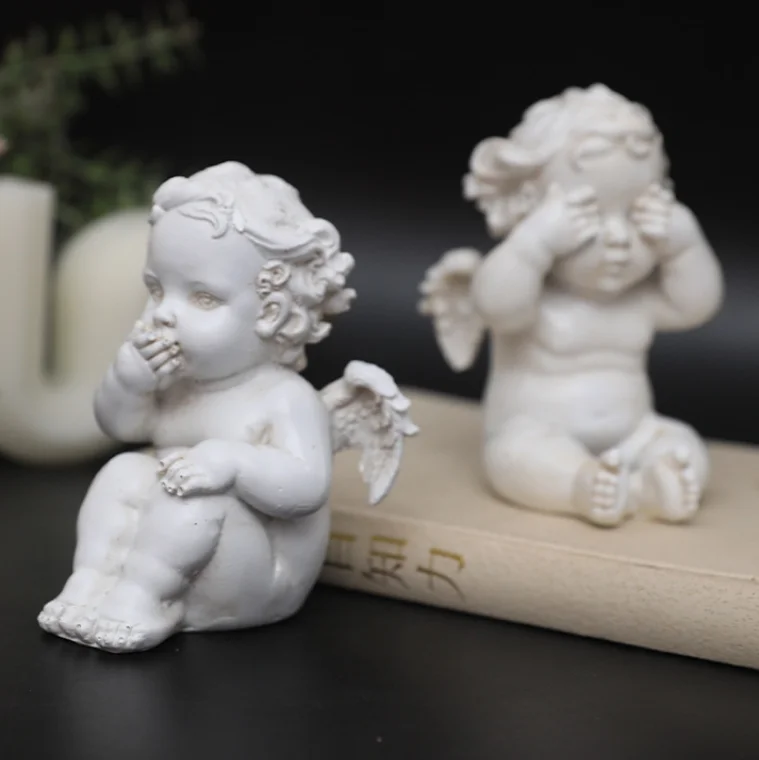 Nordic retro old cupid angel decoration resin plastic figure decoration home porch like decoration
