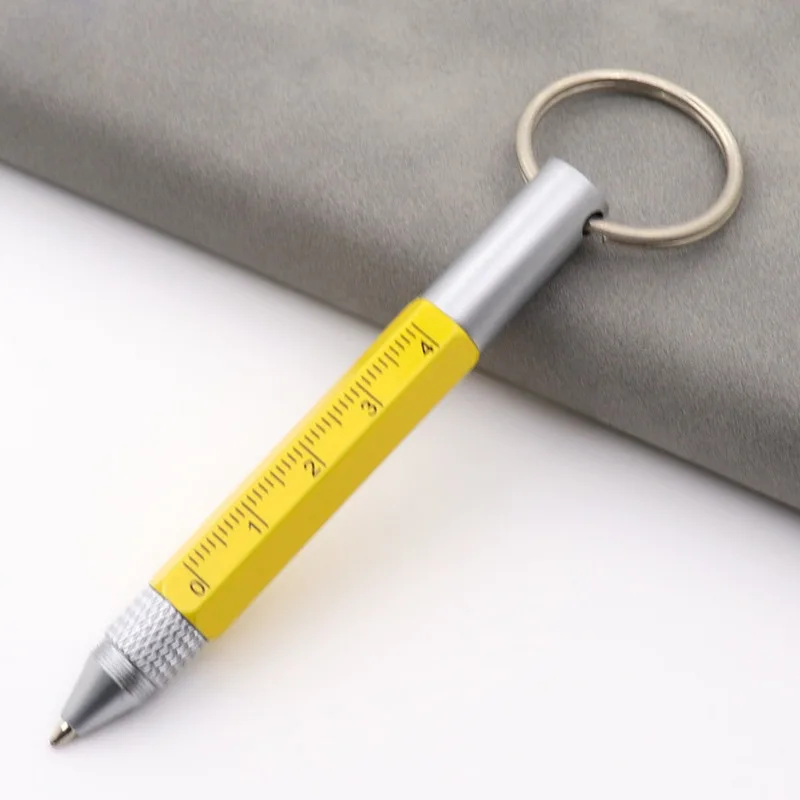 Promotional Cheapest Aluminum Metal 6In1 Multi Function Ballpoint Stylus Pen Screwdriver Keychain Ruler