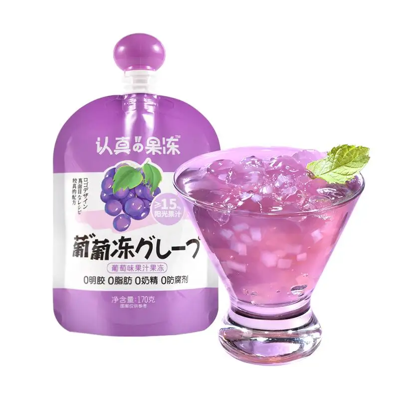 Clever Mama 170g Low Fat Zero Gelatin Wholesale Grape Halal Coconut Konjac Fruit Jelly