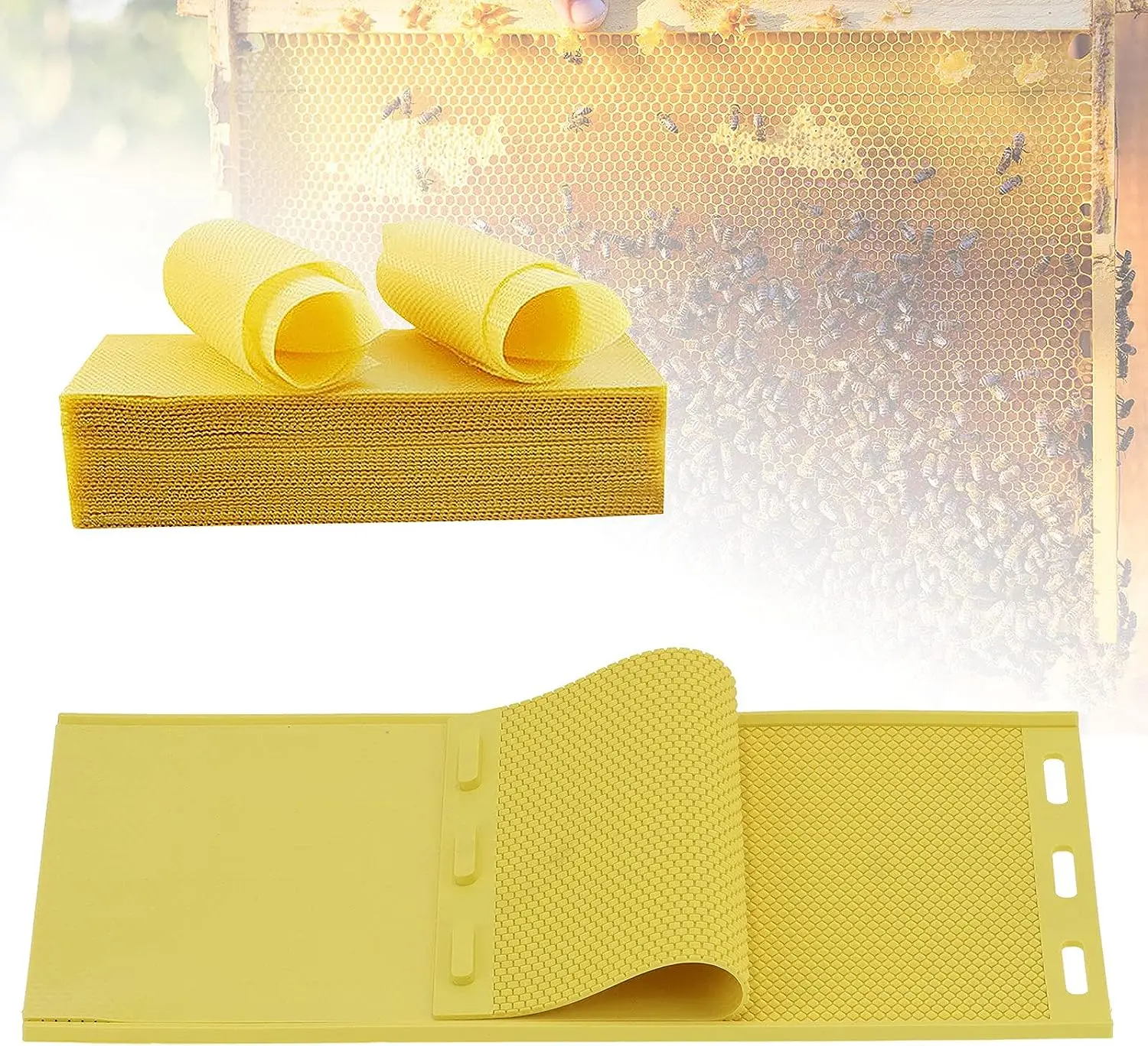 Beekeeping Beeswax Foundation Press Silicone Flexible Beehive Foundation Sheets Comb Mold