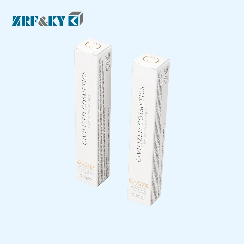 Customized White Lipstick Tube Storage Paper Cosmetics Gift Lip Kit Packaging Lip Balm Box With Logo Printing