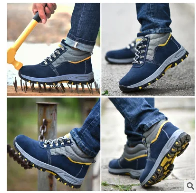 Zapatos de seguridadnew модные сталь носочная часть выдерживает максимальную нагрузку для промышленности защитная обувь из натуральной